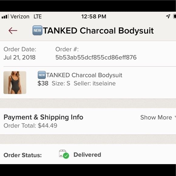 ekAttire | Tanked Charcoal Bodysuit - Picture 7 of 8